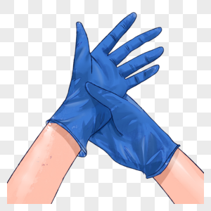 医用蓝色防护手套图片