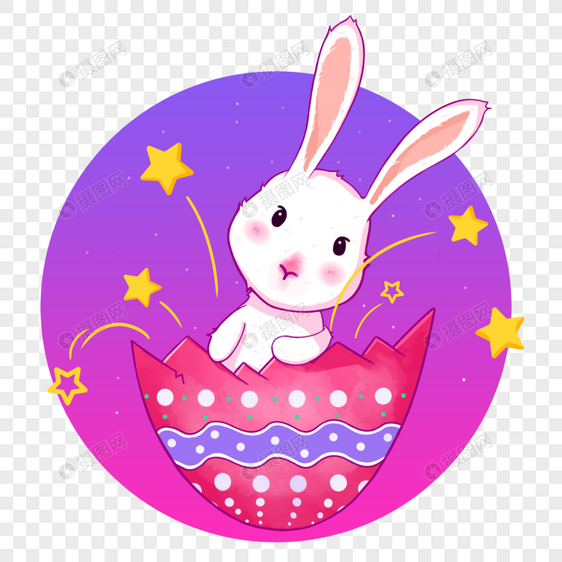 复活节彩蛋中的兔子图片