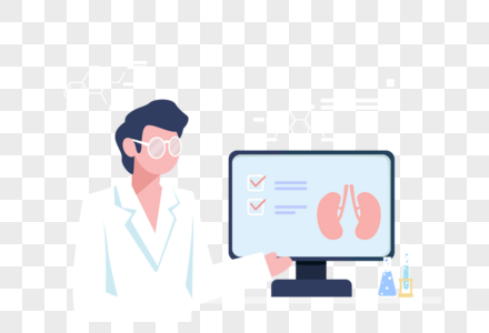 医生线上网络远程讲解肺部感染知识高清图片