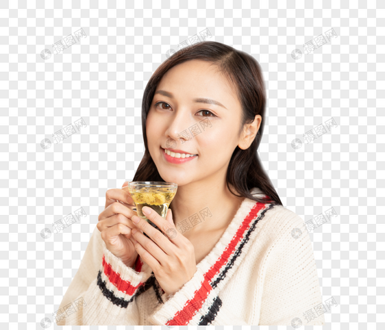 冬季居家女性喝下午茶吃蛋糕面包图片