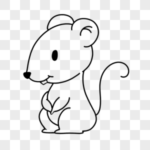小老鼠简笔画线稿图片素材