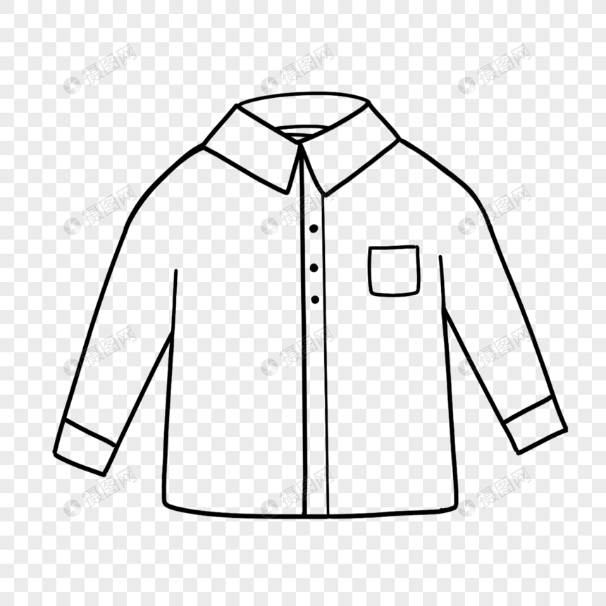 衬衣简笔画线稿