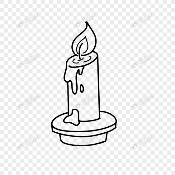 蜡烛简笔画线稿图片