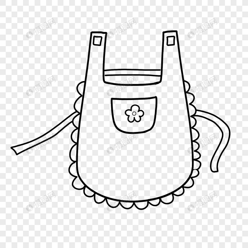 围裙简笔画线稿