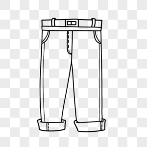 男士长裤简笔画线稿图片素材