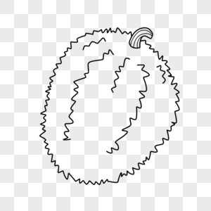 榴莲简笔画线稿图片素材