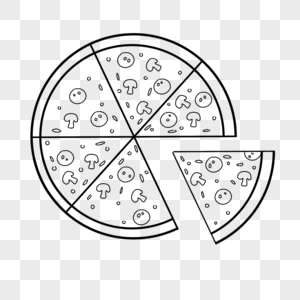 披萨简笔画线稿图片素材