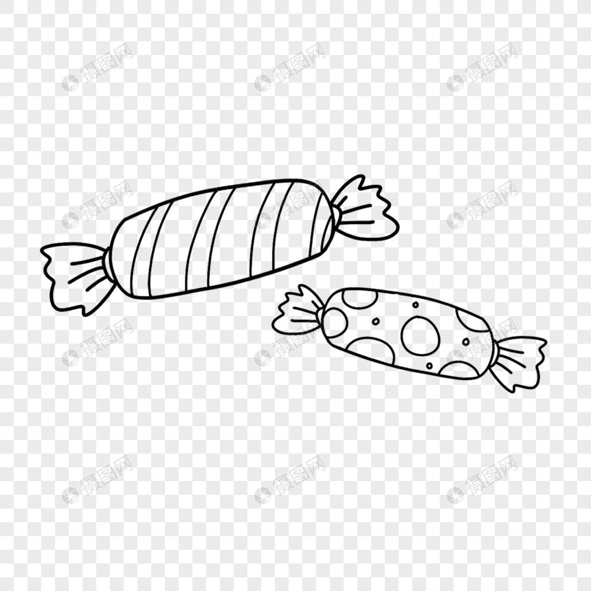 免抠元素 手绘/卡通元素 糖果简笔画线稿.png
