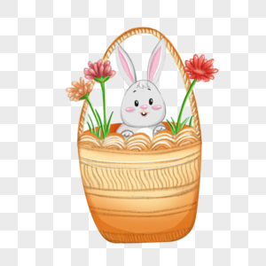 花篮里的小兔子高清图片
