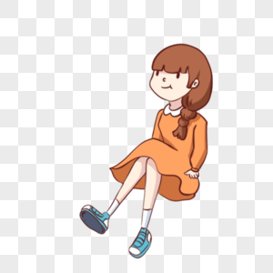 立春田坐着的女孩素材