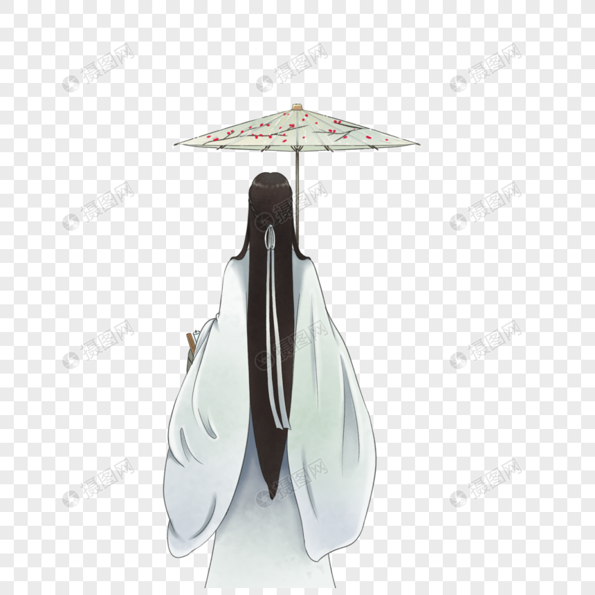 打伞的古风男孩
