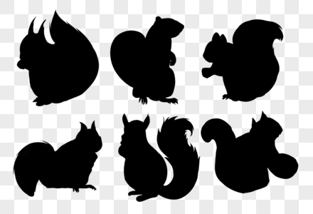 动物剪影松鼠剪影素材