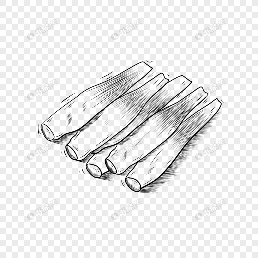 食物蔬菜黑白线稿茭白