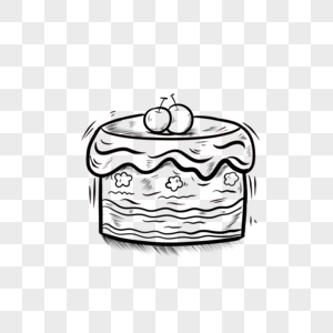 食物黑白线稿蛋糕高清图片
