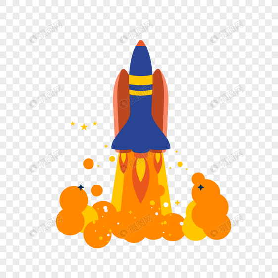 喷火起飞的火箭图片