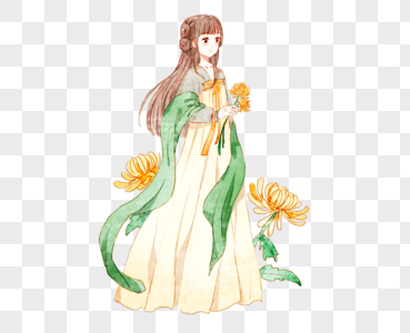 古风清明节汉服拟人图片素材