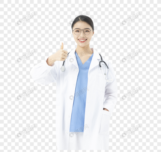 青年女性医生戴着听诊器图片