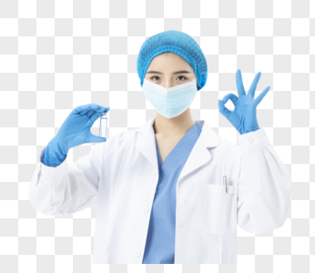 女性医生手术服试剂实验图片