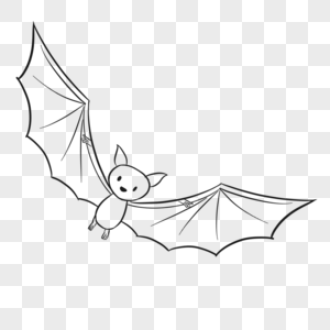 蝙蝠简笔画线稿图片