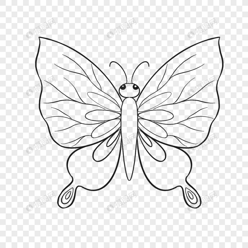 蝴蝶简笔画线稿