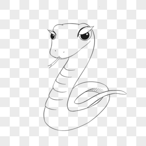 高清图片蛇简笔画线稿高清图片黑白线稿鸟类热带鸟动物手绘元素高清