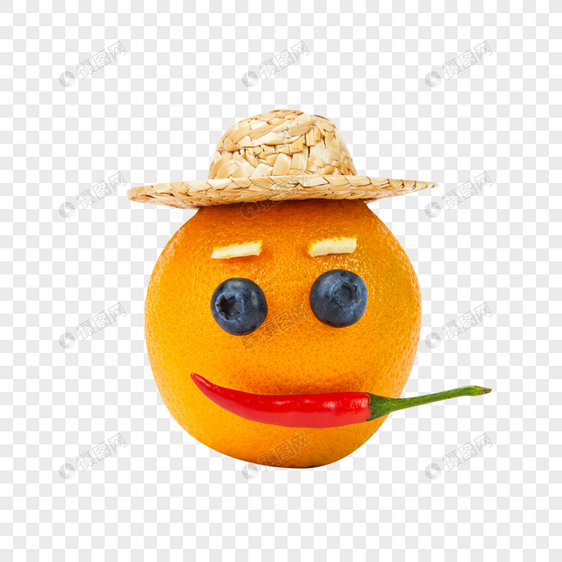 愚人节创意水果橙子情绪表达图片
