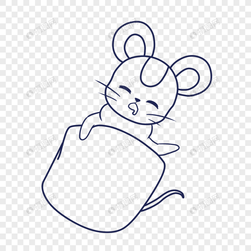 睡觉的老鼠简笔画
