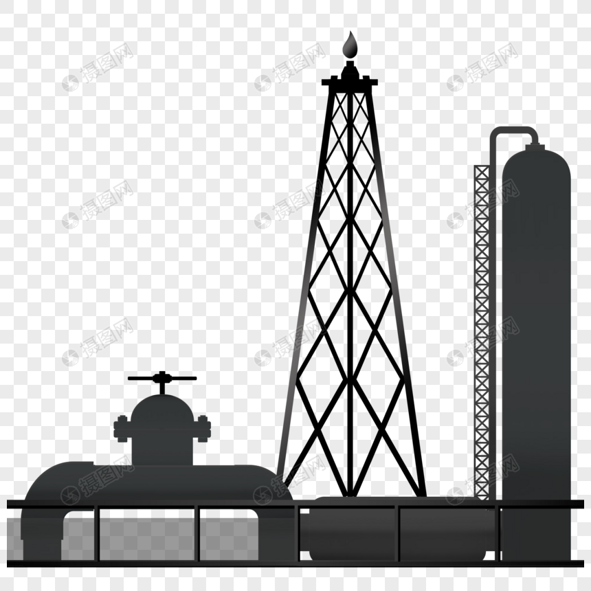 免抠元素 手绘/卡通元素 开采石油.psd