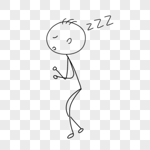 火柴人祝福生日快乐睡觉的小人简笔画素材
