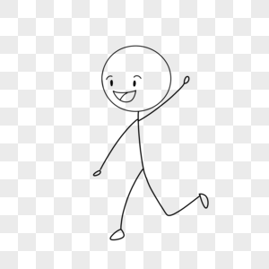 儿童涂鸦开心的小人简笔画素材