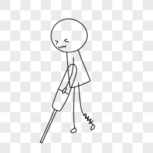 受伤的小人简笔画图片素材