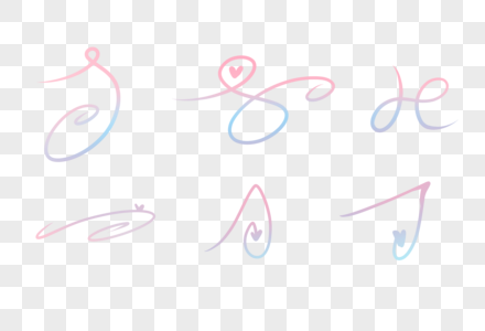 彩色触漫笔触图片素材