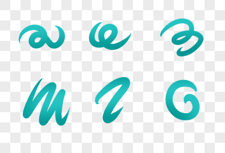 触漫符号素材彩色触漫笔触素材