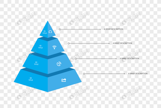 创意PPT金字塔统计元素图片