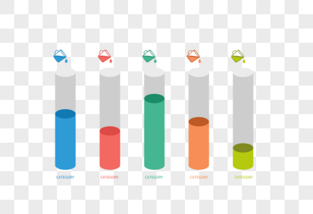 创意PPT柱形图图片