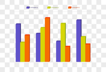 创意PPT柱形图元素图片