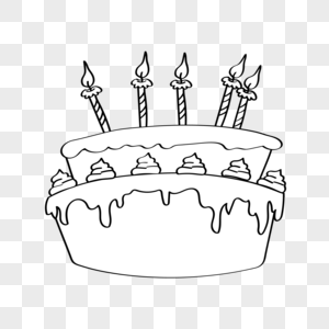 生日蛋糕简笔画图片