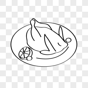 烤鸡简笔画图片