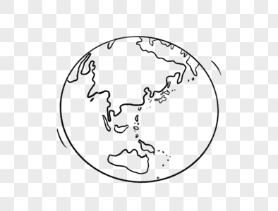 地球简笔画矢量图元素