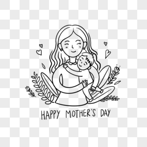 母亲节简笔画图片素材