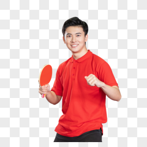 打乒乓球的青年男性形象图片