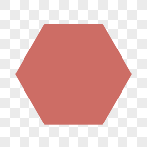 红色六边形元素素材