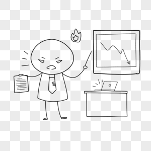 愤怒的小人简笔画图片素材