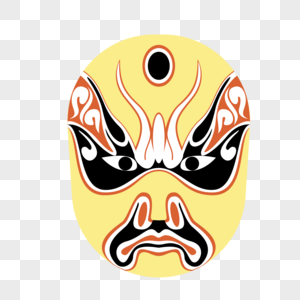 黄色京剧脸谱图片