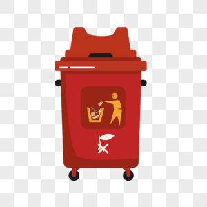 红色垃圾桶图片