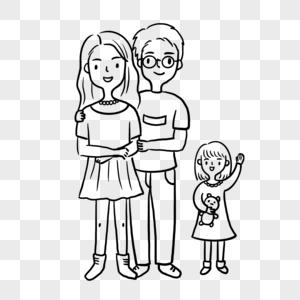 一家人简笔画图片素材