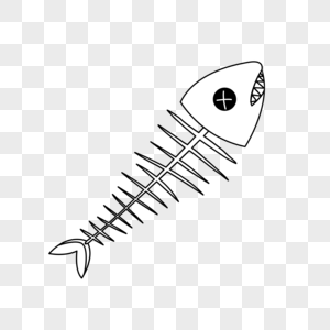 鱼骨简笔画图片