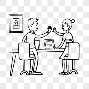 观众加油简笔画图片