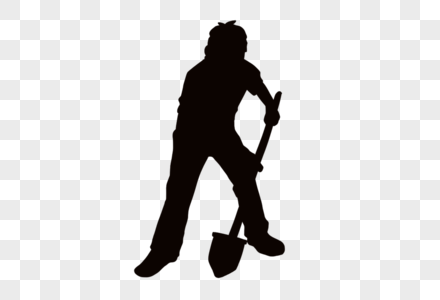 植树种地剪影图片素材