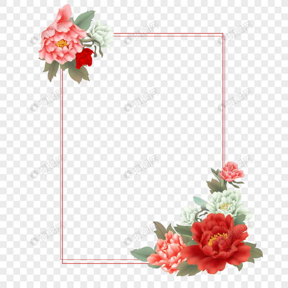 牡丹花框图片